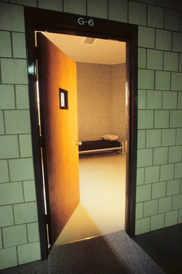 Doorway at a juvenile detention facility. 