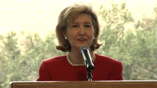 U.S. Sen. Kay Bailey Hutchison, R-Texas, appearing at the LBJ Presidential Library and Museum in Austin.