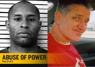 Donnell Smith (left) is charged with manslaughter in the suffocation death of Lubbock State School resident Michael Nicholson (right).