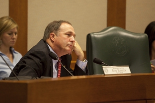 State Rep. Rob Eissler, R-Woodlands, listens to testimony at a Senate Committee on Education hearing on July 20, 2010.