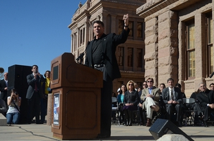 Gov. Rick Perry as the keynote speaker at The Annual Texas Rally for Life at the Capitol on January 22, 2011.