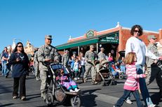 Service members and their families from Goodfellow Air Force Base, Texas, participate in the Veterans Day parade in San Angelo, Texas, Nov. 6, 2010.