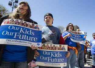 A public education rally at the Capitol on March 11, 2013, sponsored by the Texas chapter of the American Federation of Teachers.