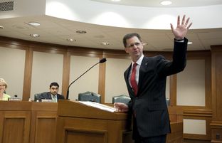 State Rep. Scott Sanford, R-McKinney, appears before the Select Committee on Federalism and Fiscal Responsibility on HCR63 on March 13, 2013.