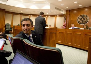 Rep. Giovanni Capriglione R-Soutlake waits to testify during a March 14th House Homeland Security & Public Safety committee hearing.