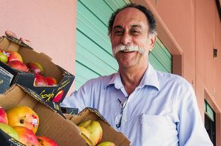 Marketing Director Carlos Zambito looks over some of the fruit imported from Mexico into his McAllen Produce Terminal.