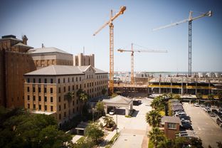 A new area of UTMB being built to higher standards in Galveston Monday, April 22, 2013.