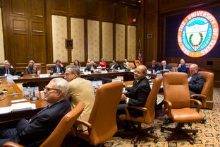 The Board of Regents meeting for The University of Texas System on Feb. 14, 2013 at Ashbell Smith Hall.