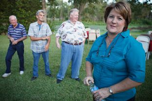Debra Medina hosts a monthly potluck with Tea Party activists at her home in Wharton on Sept. 6, 2013.