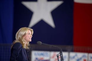 State Sen. Wendy Davis announces her campaign for governor in front of a crowd of supporters in Haltom City on Oct. 3, 2013.