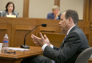 Former UT System General Counsel, Barry Burgdorf, gives testimony during a House Committee on Transparency in State Agency Operations October 23rd, 2013