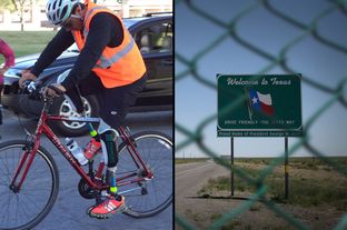 Carlos Gutierrez, who lives in exile in Texas, embarks on the first segment of his "Pedaling for Justice" bike trek that ends in Austin next month.