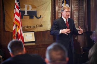 State Rep. Dan Branch, who is running for Attorney General, speaks to the Pachyderm Club in Houston Thursday Nov. 14, 2013.
