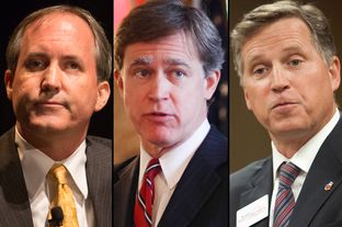 GOP attorney general candidates from left to right: Ken Paxton, Dan Branch, Barry Smitherman.
