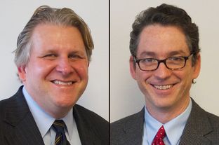 From left to right: David Lyle, senior counsel for state advancement, American Constitution Society, and Bert Brandenburg, executive director, Justice at Stake.