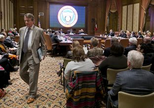 University of Texas President Bill Powers during the December 12th, 2013 UT System Board of Regents meeting in Austin, Texas