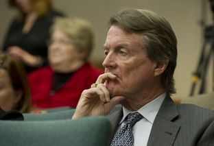 UT-Austin President Bill Powers is shown at a hearing of the House Select Committee on Transparency in State Agency Operations on Dec. 18, 2013.