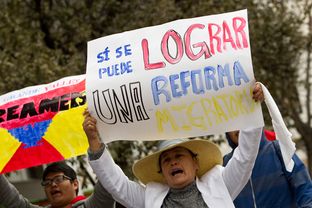 Participants in a rally for immigration reform marched toward the Texas Capitol on Feb. 22, 2013.