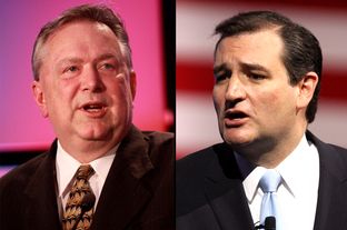 U.S. Rep. Steve Stockman, left, is framing his Senate campaign around how he can help U.S. Sen. Ted Cruz, right better than current incumbent John Cornyn.