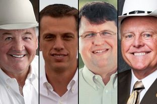 Republican candidates for Agriculture Commission (l-r): Tommy Merritt, J Allen Carnes, Eric Opiela and Sid Miller.