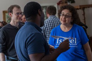 Democrat Celia Israel, a candidate for Texas House District 50 in Austin, speaks to supporters at a Battleground Texas rally at a supporter's house on Saturday, Jan. 25. Israel won a special election runoff on Tuesday, Jan. 28, to serve the remainder of former Rep. Mark Strama's term, and she will seek a full term in November.