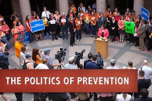 State Sen. Leticia Van de Putte, D-San Antonio, addresses abortion rights advocates at the Texas capitol on Feb. 20, 2014.