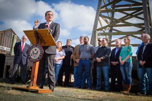 During a stop at the Spindletop Museum in Beaumont, U.S. Sen. Ted Cruz pitched his energy policy bill, which he calls the American Energy Renaissance Act.