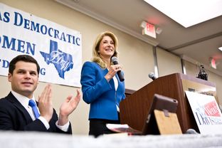 Senator Wendy Davis addresses the Texas Democratic Women’s Convention in Austin, TX.