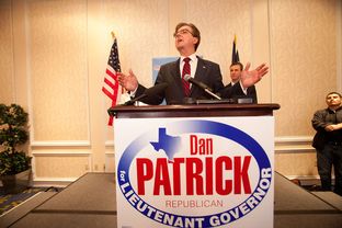 State Sen. Dan Patrick, R-Houston, speaks to supporters in Houston after primary election results indicate he is heading into a runoff with Lt. Gov. David Dewhurst.