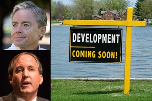 Don Huffines, a North Texas developer who is running for state Senate, and state Sen. Ken Paxton, who is running for attorney general.