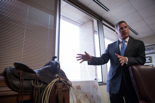 Texas Railroad Commission Chairman Barry Smitherman in his office on May 31, 2013.