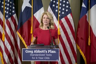 Texas Senator and Gubernatorial candidate, Wendy Davis during an education rally in Austin on April 14th, 2014