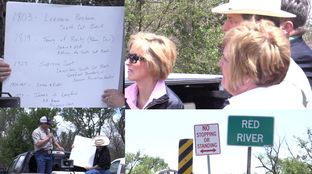 State lawmakers, including Reps. Debbie Riddle, David Simpson and Stephanie Klick listen to a local landowner explain how he lost his land in Clay County to the Bureau of Land Management.