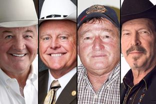 Runoff candidates for the nomination for Texas agriculture commissioner, from left to right: Republican former state Rep. Tommy Merritt, Republican former state Rep. Sid Miller, Democrat Jim Hogan and Democrat Kinky Friedman.