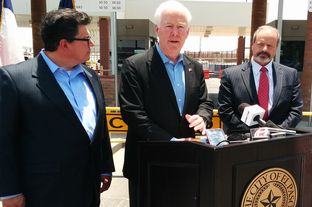 BorderPlex CEO Rolando Pablos,U.S. Sen. John Cornyn and El Paso Mayor Oscar Leeser.