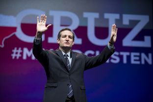U.S. Sen. Ted Cruz of Texas thanks Republican delegates in Fort Worth on June 6, 2014.