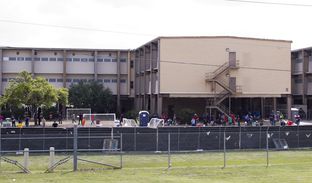 A facility at Lackland Air Force Base in San Antonio housing detained immigrant minors.