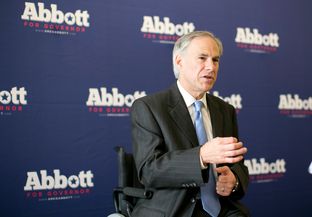 Texas Attorney General and Republican gubernatorial candidate Greg Abbott speaks to supporters at Lavazza Espression on Congress Avenue in Austin.