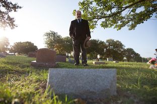 Gary Lavergne, author of Sniper in the Tower, at the site of the headstone he recently had installed in Austin Memorial Park, 7/28/2014.