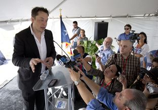 SpaceX CEO Elon Musk at the groundbreaking of the company's launch site near Boca Chica Beach in South Texas on Sept. 22, 2014.