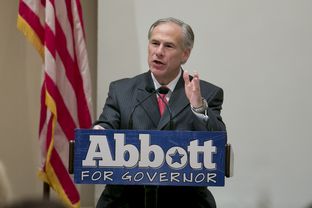Republican gubernatorial candidate Greg Abbott speaks at a campaign lunch on Oct. 8.