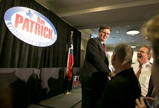 State Sen. Dan Patrick celebrates his election as the next lieutenant governor of Texas in Houston on November 4th, 2014.
