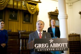 During a news conference on Nov. 11, 2014, Gov.-elect Greg Abbott announced that he's appointing Cameron County Judge Carlos Casco as the next Texas secretary of state.