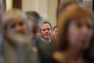 Texas House Speaker Joe Straus listened to a Jan. 13, 2015, speech by a fellow member nominating him for another term as speaker.