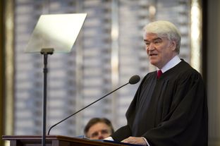 Texas Chief Justice Nathan Hecht delivered a State of the Judiciary speech to the Texas Legislature on Feb. 18, 2015.