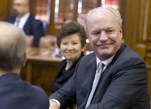 UT Regent nominee Steven Hicks, along with Sara Martinez Tucker and David Beck, await questions from Senate Nominations during Feb. 26, 2015 hearing.