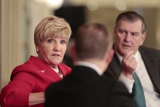 Fort Worth Mayor Betsy Price and Dallas Mayor Mike Rawlings took part in an interview with The Texas Tribune on March 12, 2015.