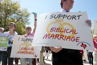 Advocates gathered outside the Texas Capitol on March 23 to rally in support of the state's ban on same-sex marriage.