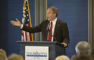 Texas Attorney General Ken Paxton speaks at the grand opening of the Texas Public Policy Foundation's new Austin building on April 21, 2015.