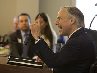 Gov. Greg Abbott speaks during Texas Public Policy Foundation's grand opening of new building on April 21st, 2015